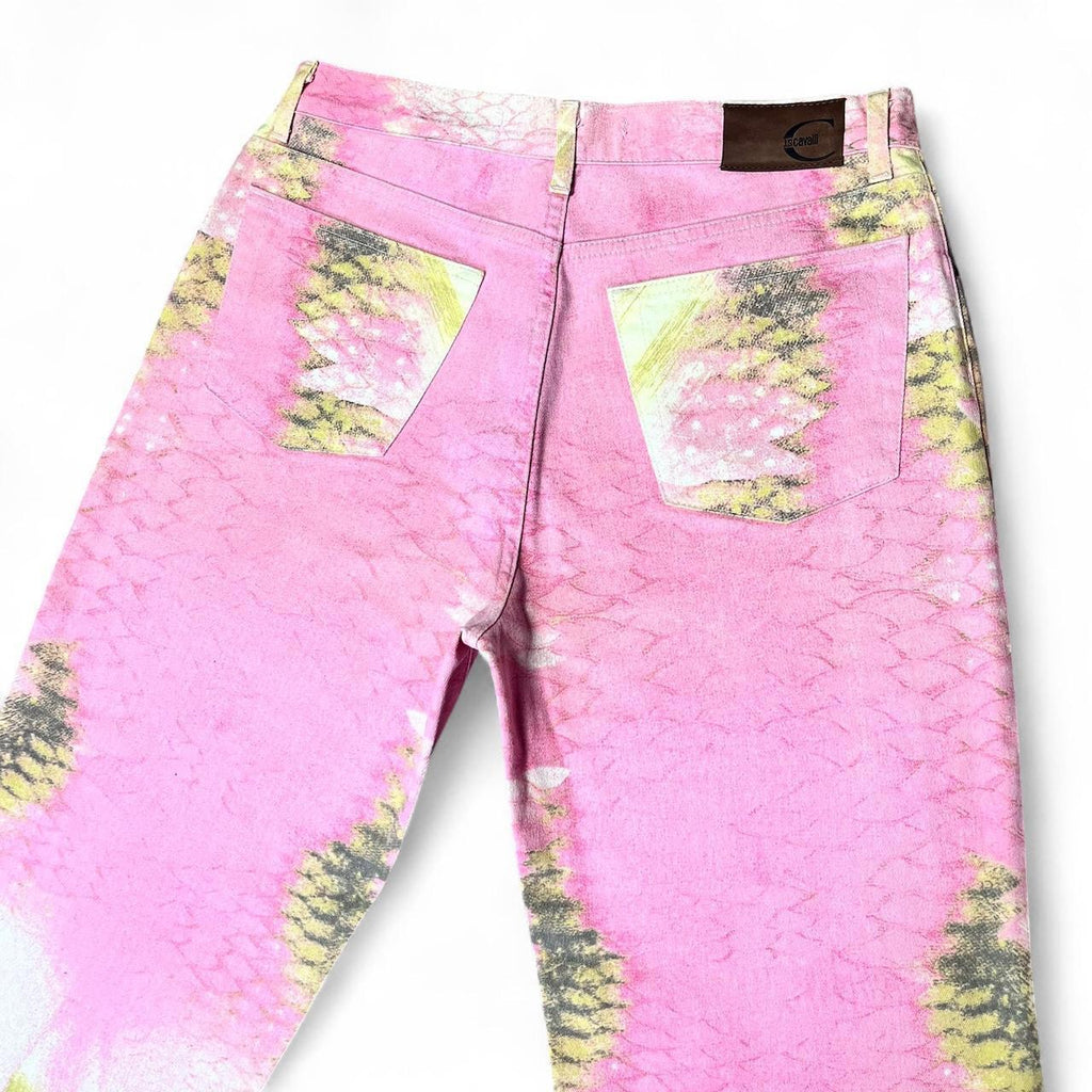 Pink mirrored snakeskin jeans (SS2001 collection)