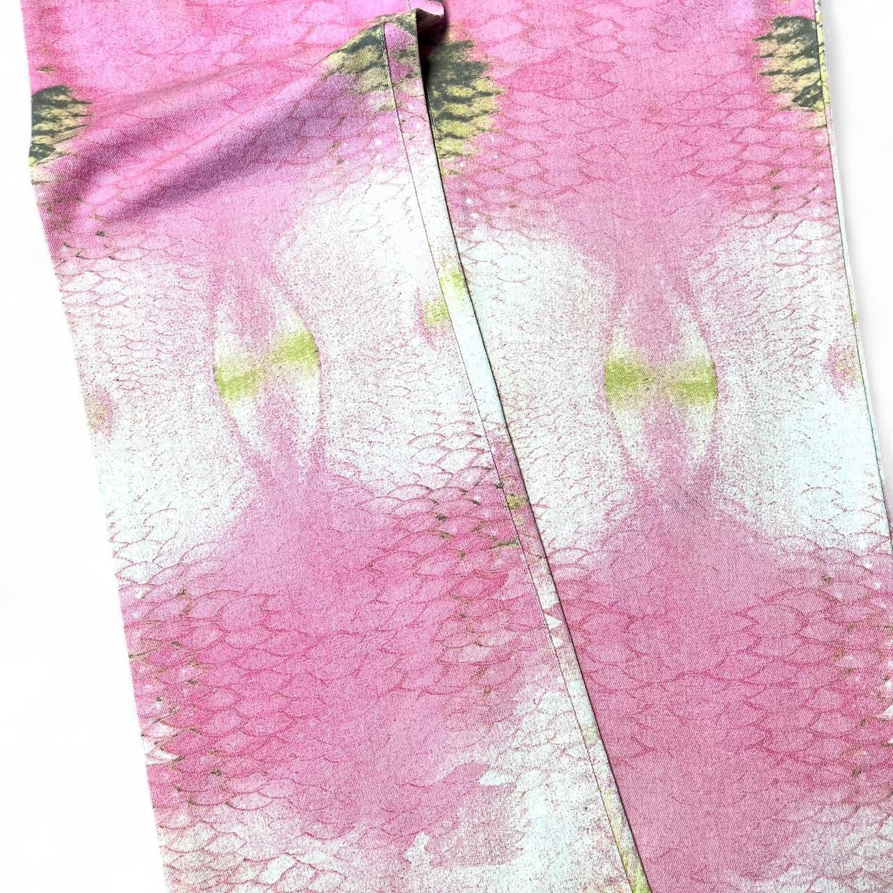 Pink mirrored snakeskin jeans (SS2001 collection)