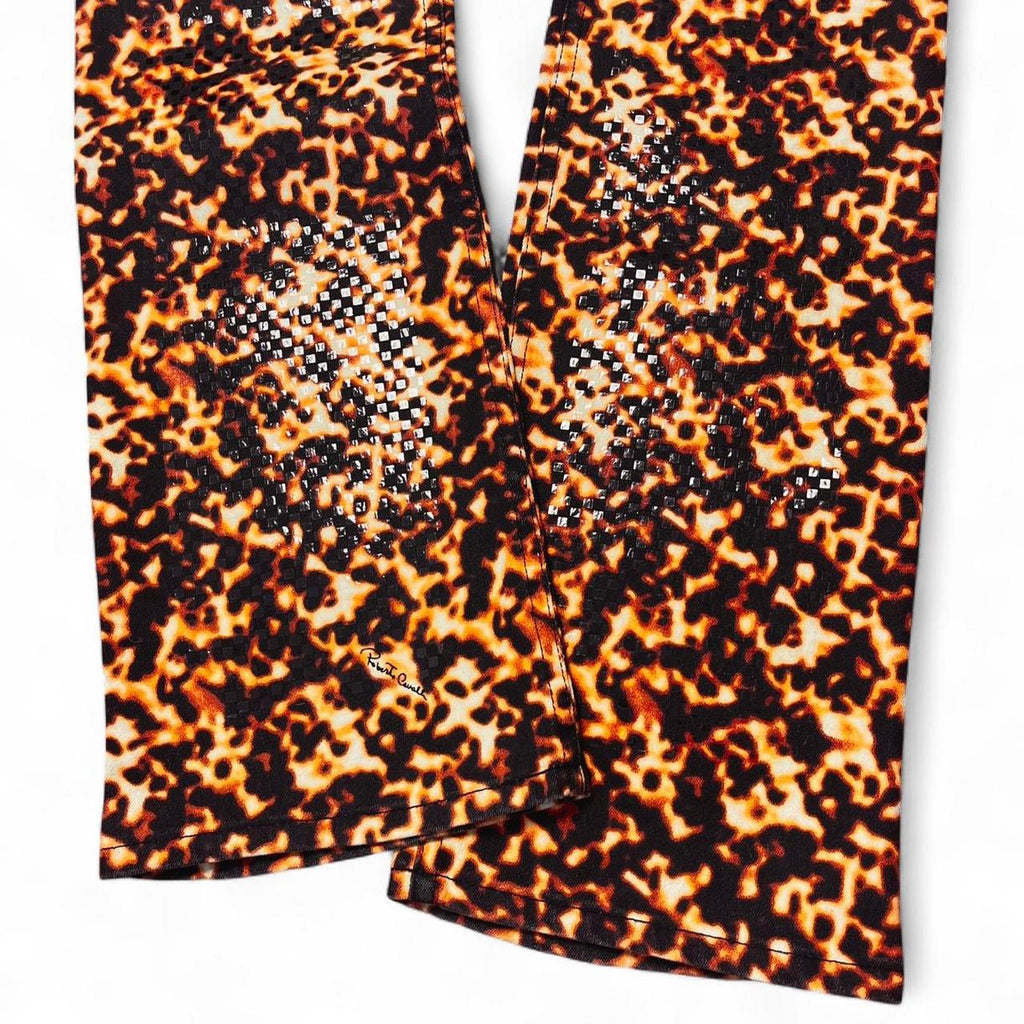 Smoldering lava print jeans