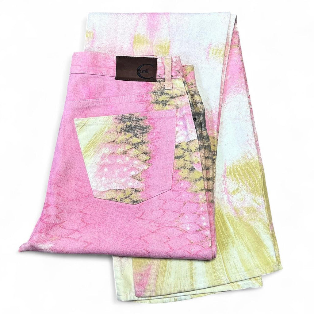 Pink mirrored snakeskin jeans (SS2001 collection)