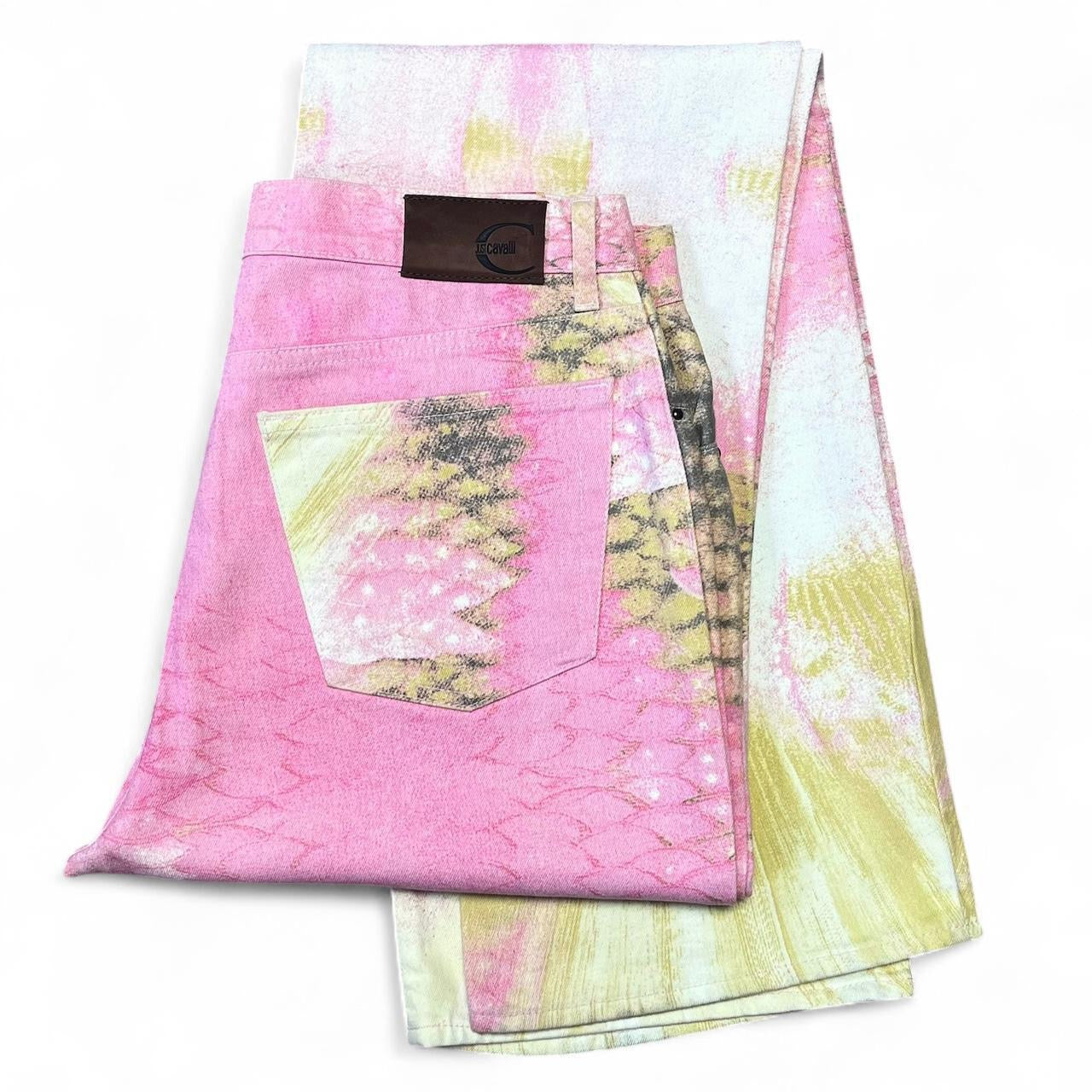 Pink mirrored snakeskin jeans (SS2001 collection)