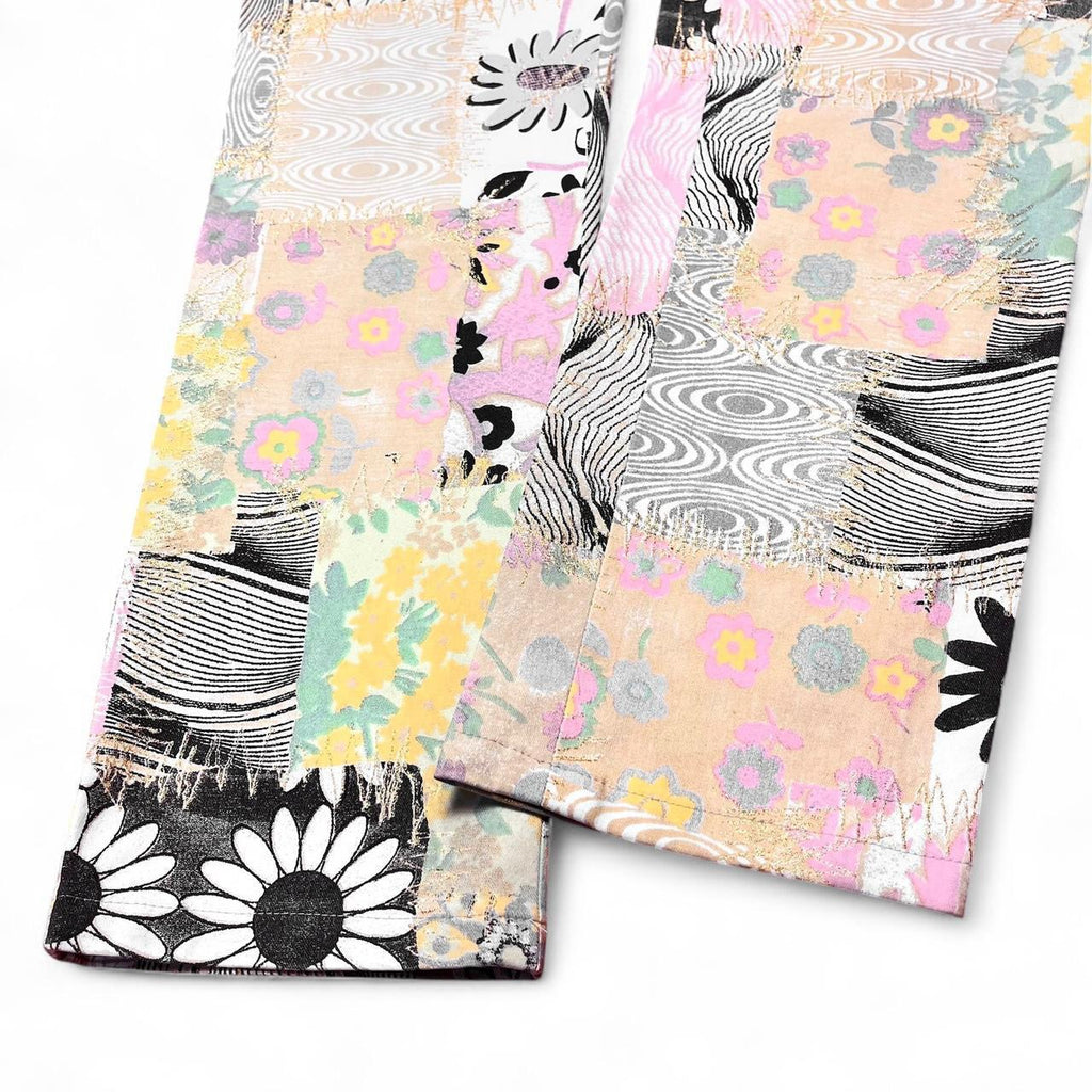 Patchwork floral print trousers