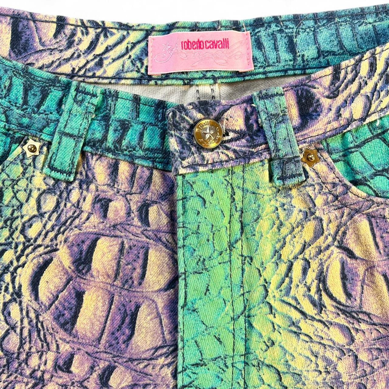 Micro mini 3D croc shorts