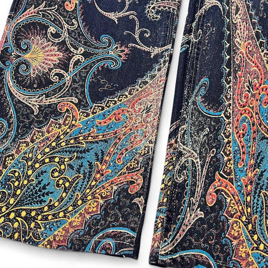 Distorted paisley print jeans