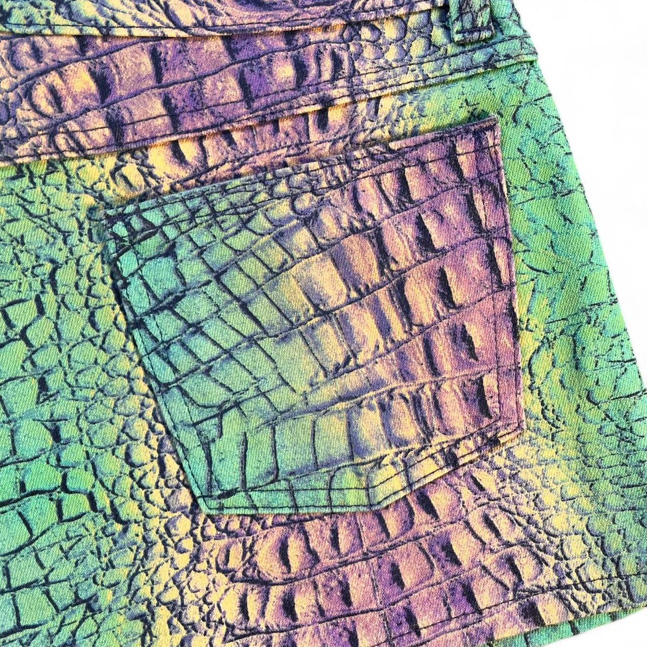 Micro mini 3D croc shorts