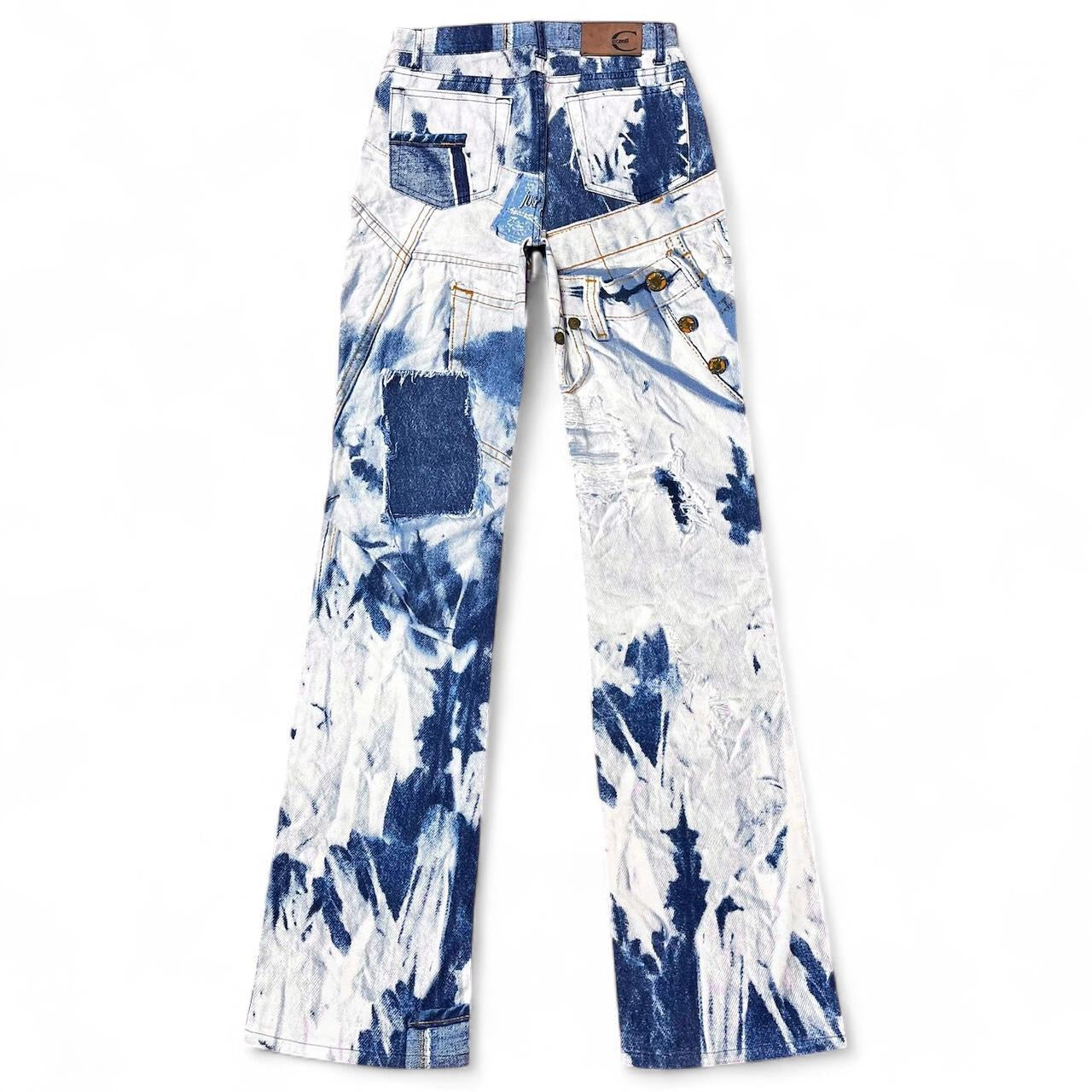 Tromp l’oeil triple denim print jeans