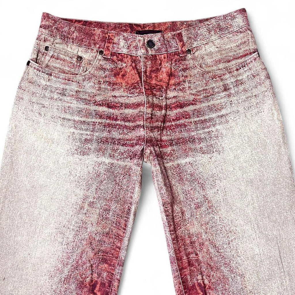 Ombré ripple fur print jeans