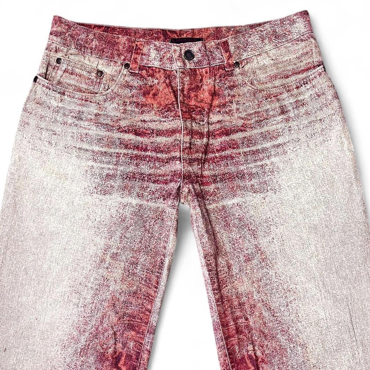 Ombré ripple fur print jeans