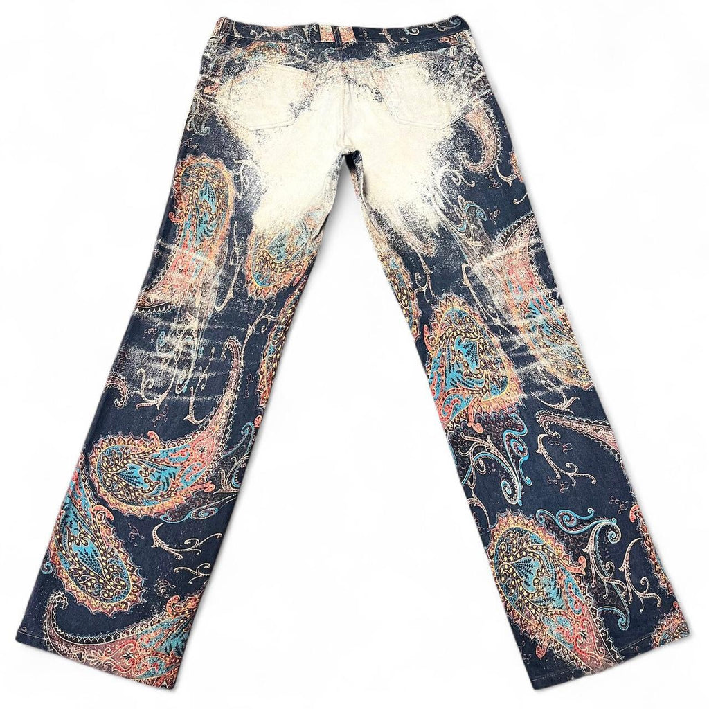 Distorted paisley print jeans