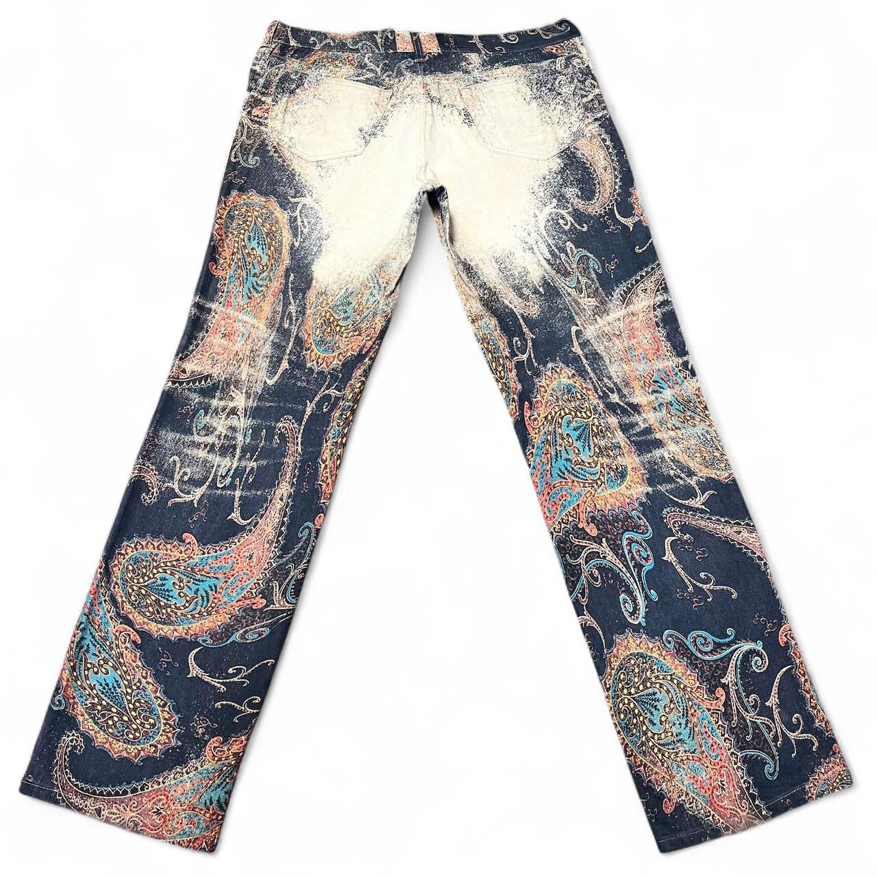 Distorted paisley print jeans