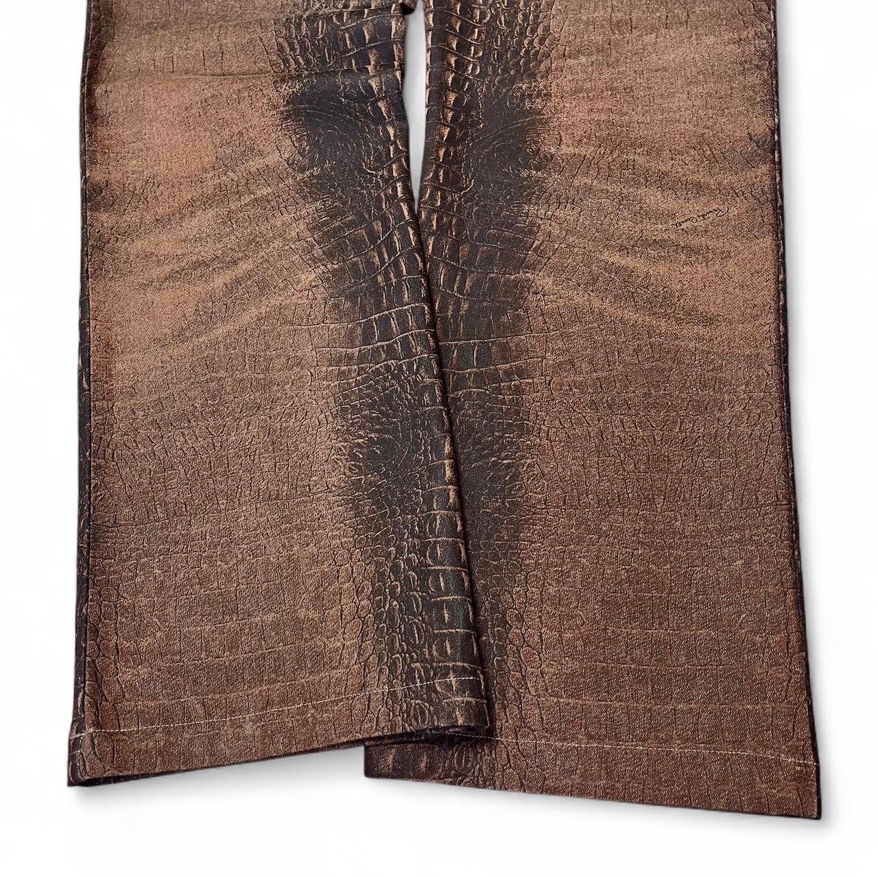 Brown ombré croc print jeans
