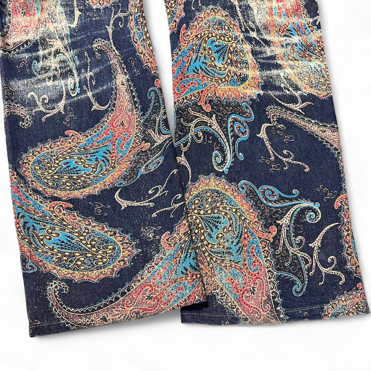 Distorted paisley print jeans