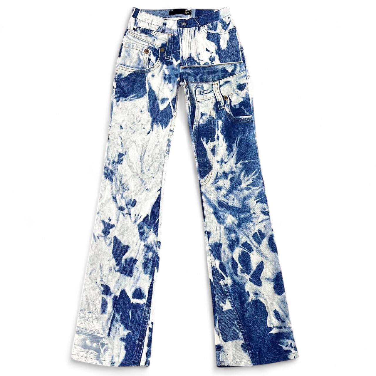 Tromp l’oeil triple denim print jeans