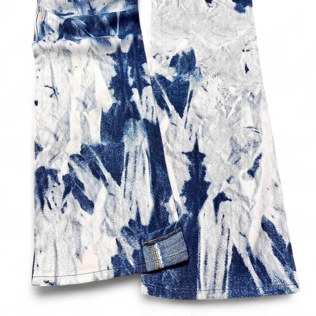 Tromp l’oeil triple denim print jeans