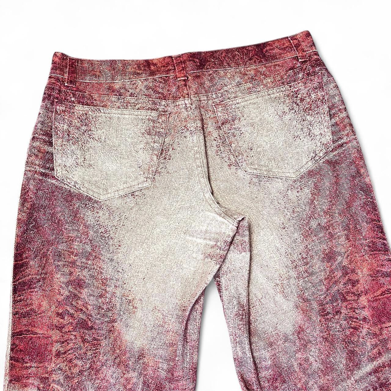 Ombré ripple fur print jeans