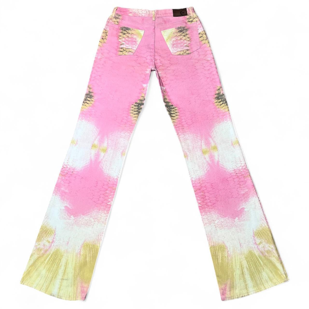 Pink mirrored snakeskin jeans (SS2001 collection)