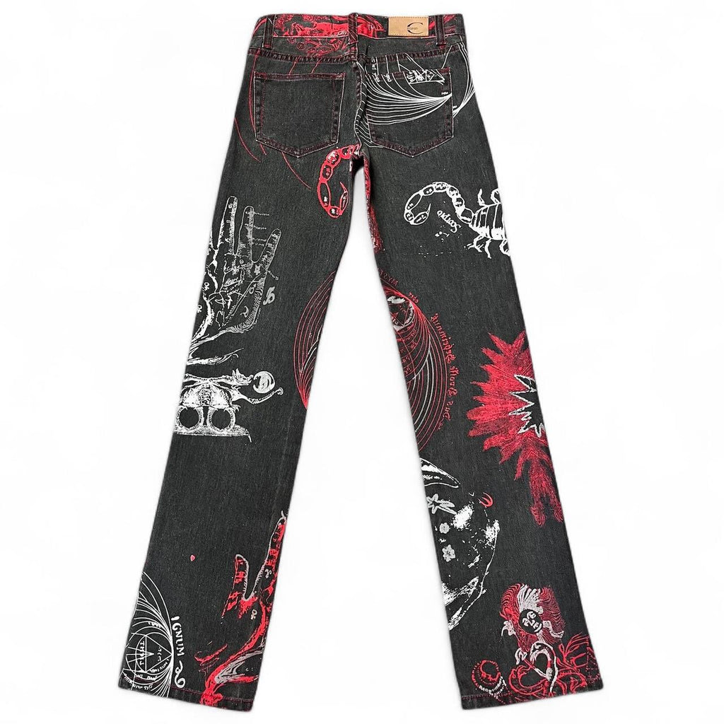 Zodiac constellation print jeans (AW2003 collection)