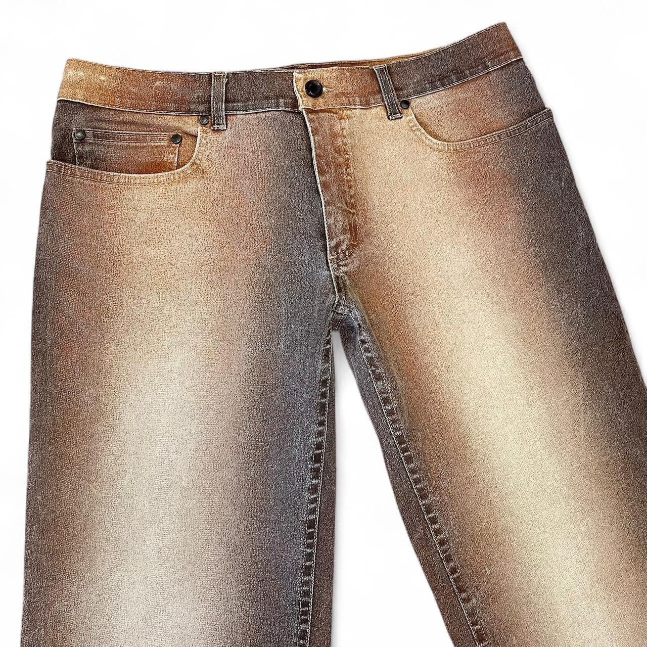 Ombré sand texture jeans