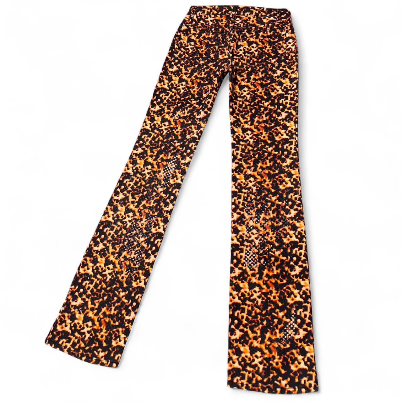 Smoldering lava print jeans