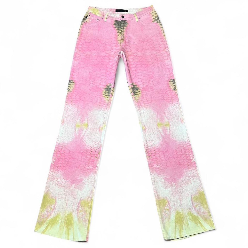 Pink mirrored snakeskin jeans (SS2001 collection)
