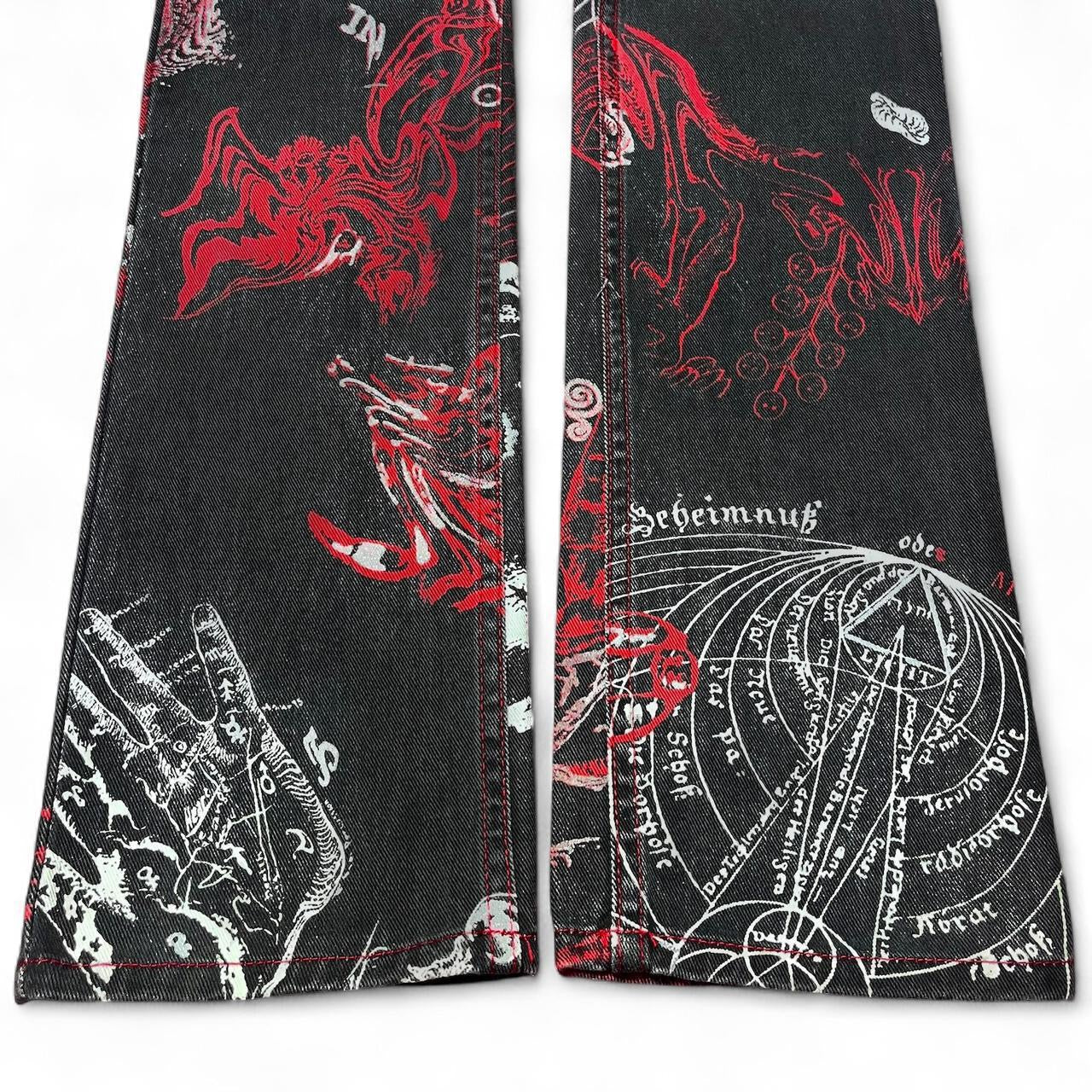 Zodiac constellation print jeans (AW2003 collection)