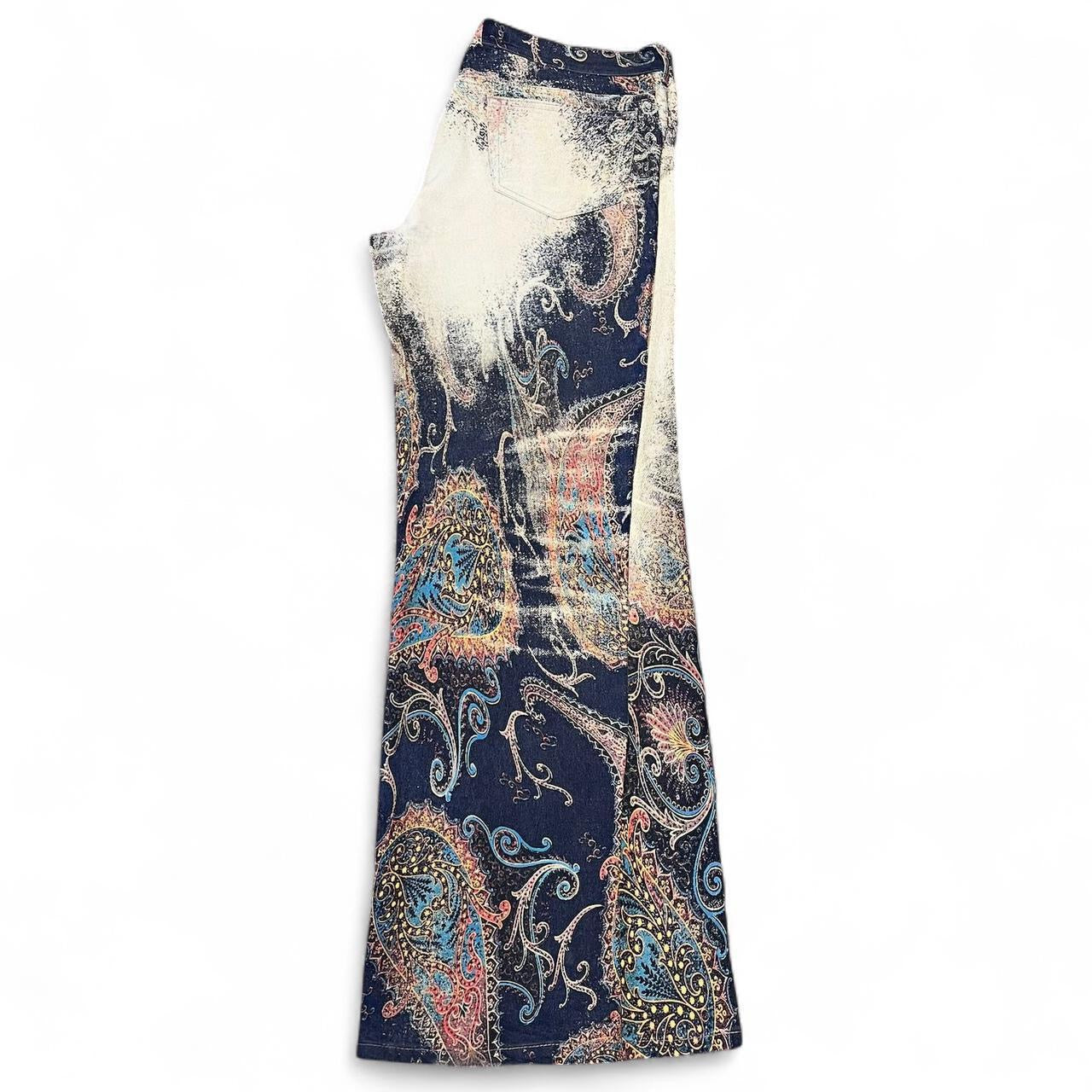 Distorted paisley print jeans