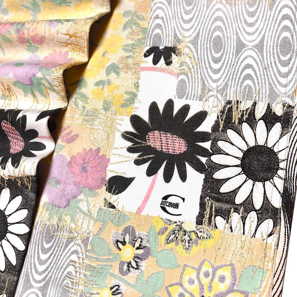 Patchwork floral print trousers