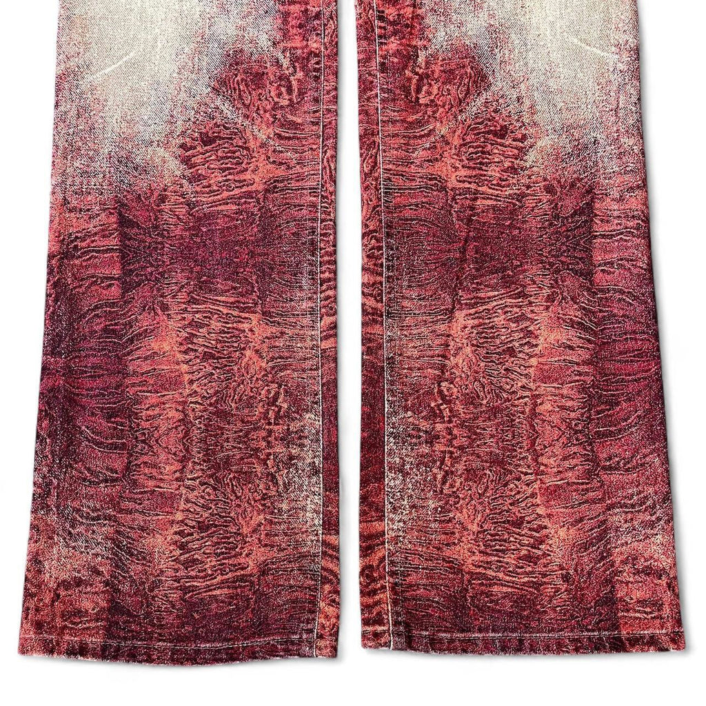 Ombré ripple fur print jeans