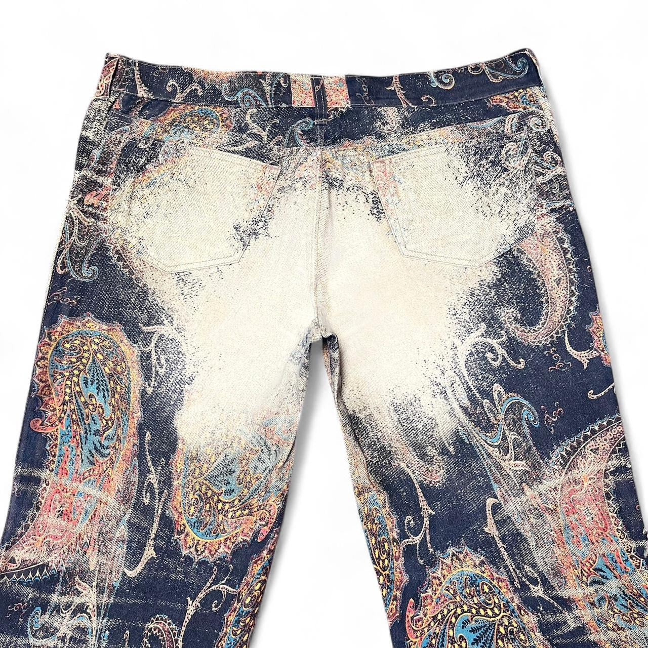 Distorted paisley print jeans