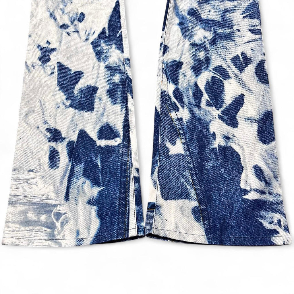 Tromp l’oeil triple denim print jeans