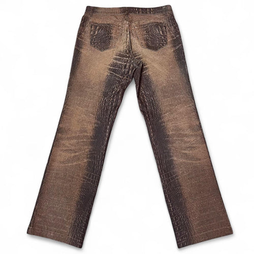 Brown ombré croc print jeans