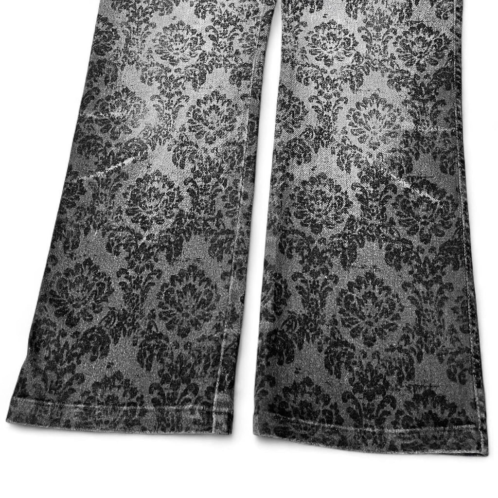 Ombré black brocade print jeans