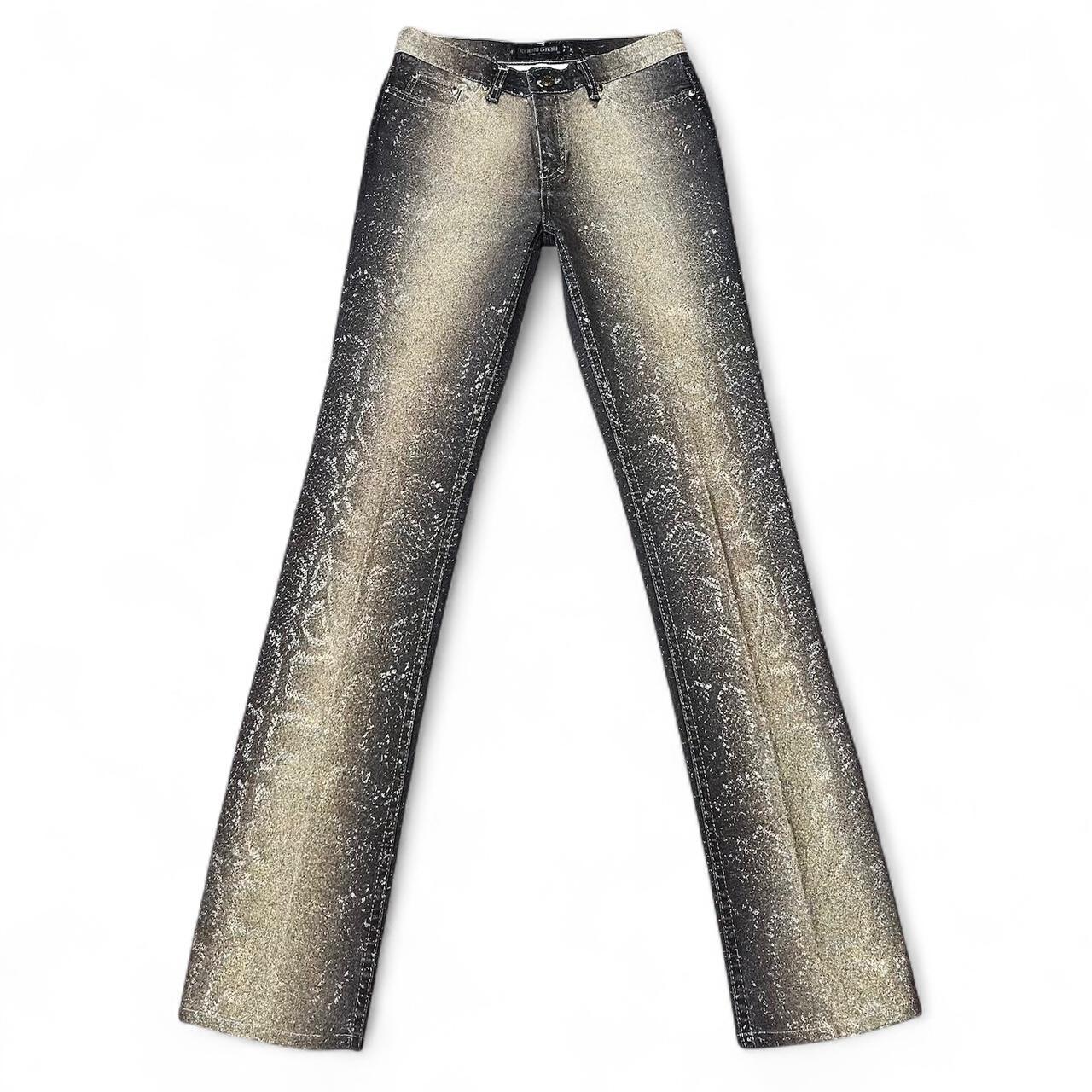 Ombré metallic snakeskin jeans