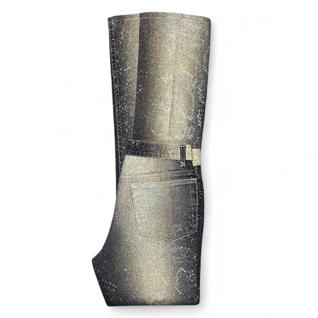 Ombré metallic snakeskin jeans